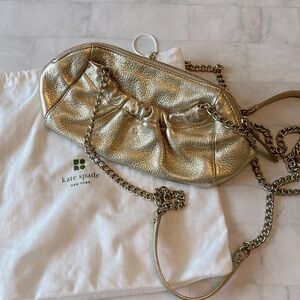 Kate Spade Gold Metallic Leather Evening Bag